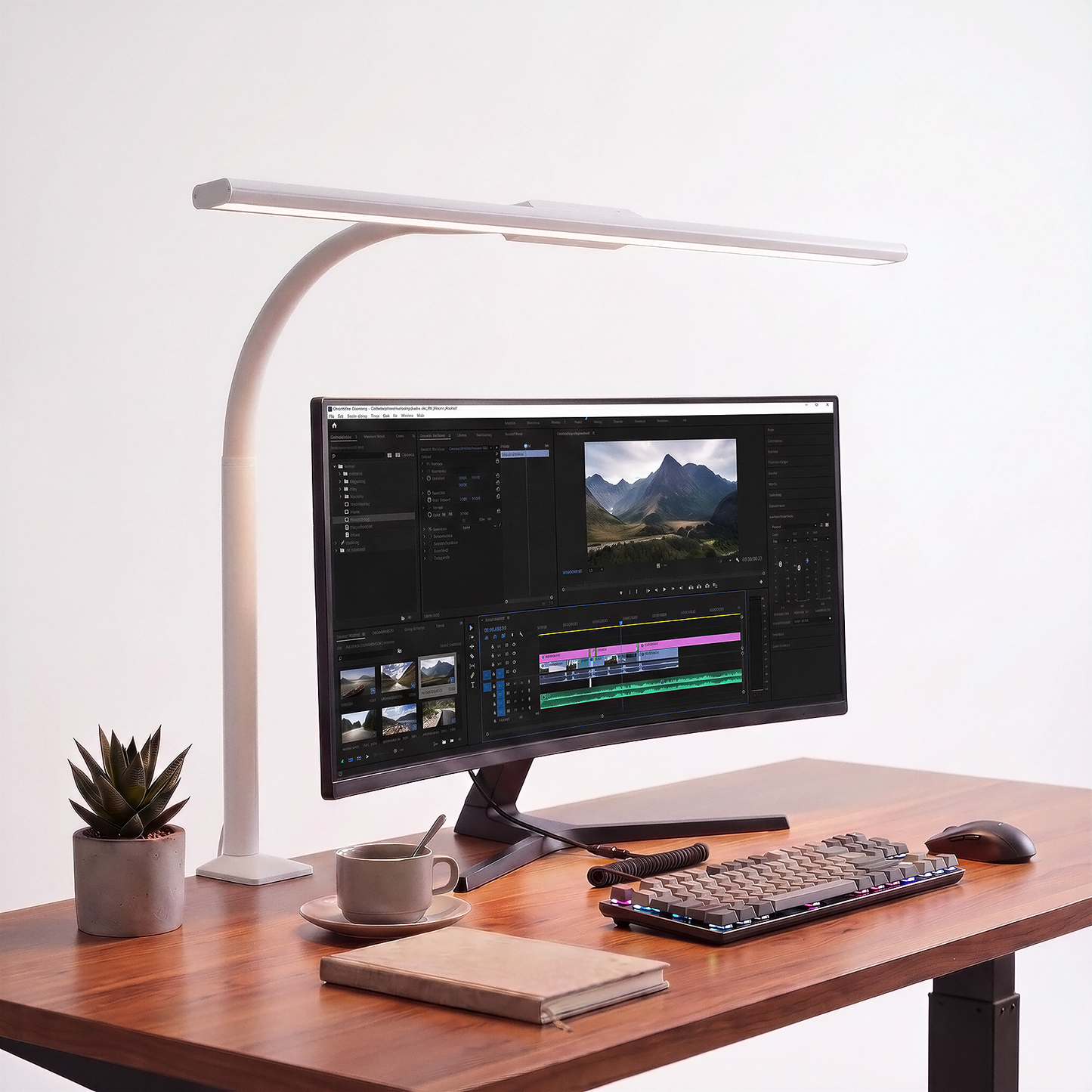 Lámpara Escritorio Led Flexible Táctil Control Remoto 40w