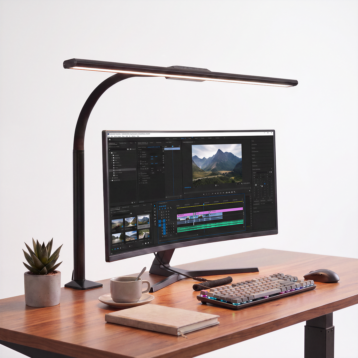 Lámpara Escritorio Led Flexible Táctil Control Remoto 40w
